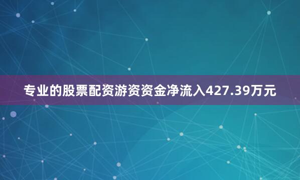 专业的股票配资游资资金净流入427.39万元